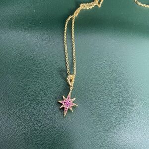 Cable Collectibles® North Star Necklace in 18K Yellow Gold with Pavé Rubies